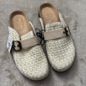 Arizona Jean Company Women's Textured Cream Mules